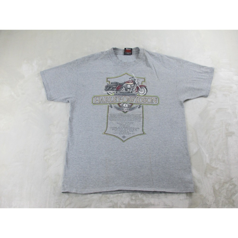 VINTAGE Harley Davidson Shirt Mens Extra Large Gray Road King Missouri 90s*